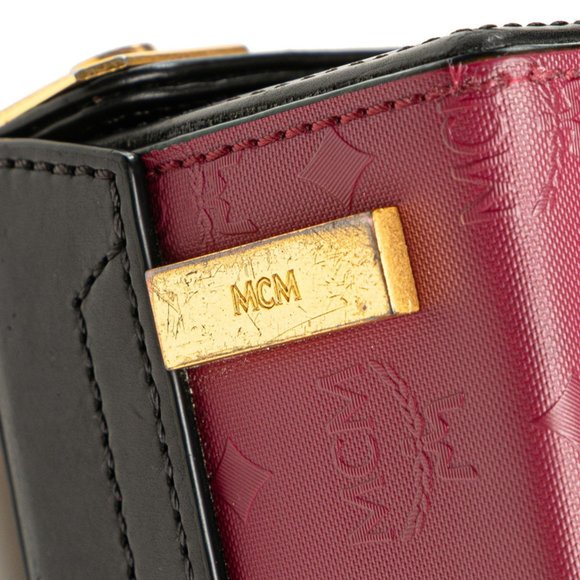 MCM Visetos Logogram Trunk Bag, 2-Way Shoulder Bag in Purple and Black Leather, - Picture 7 of 10